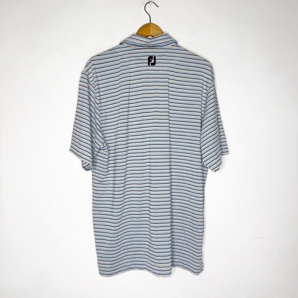 FootJoy Men's Blue Striped Shirt Golf Polo Size Large - Picture 2 of 5